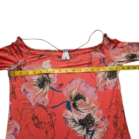 Free People We The Free Birds Of Paradise Printed Top Orange Women's size Medium - Picture 12 of 13